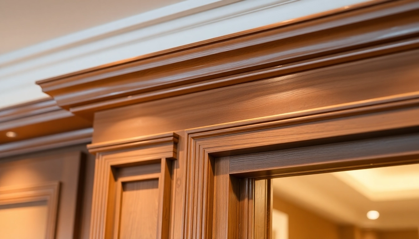 Finish trim expertly installed on a modern interior wall, highlighting clean lines and a smooth, polished surface for a professional look.