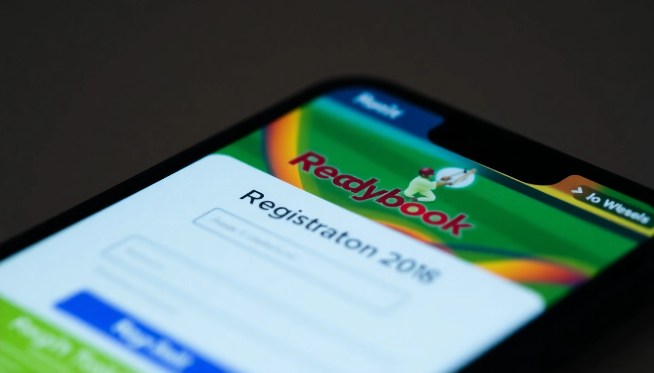 Reddybook ID registration process shown on a smartphone for quick access to cricket betting services.