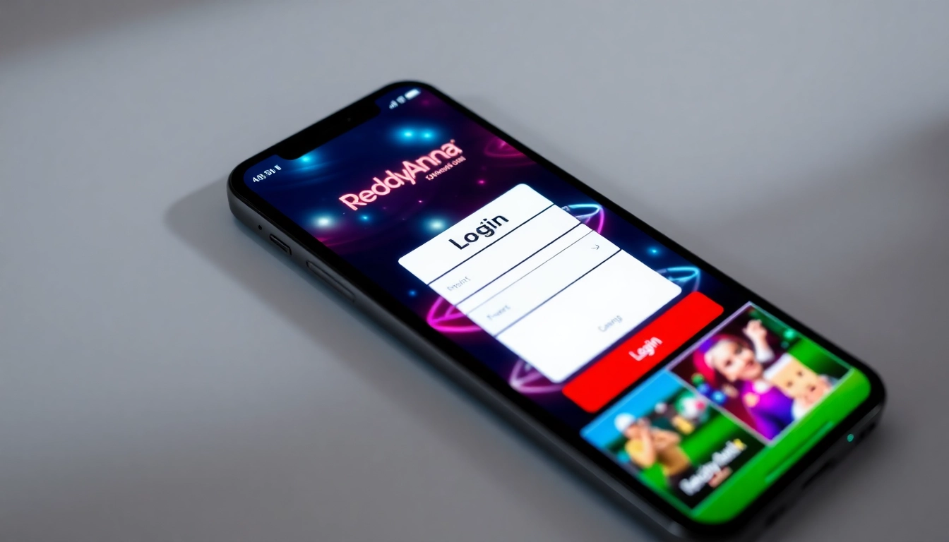 Reddy Anna Login interface on mobile showing secure betting options and vibrant sports imagery, inviting easy access for users seeking quick login.