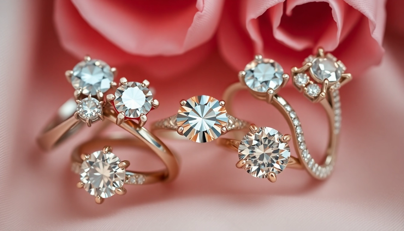 Elegant diamond engagement rings showcasing various styles and settings for a romantic proposal.