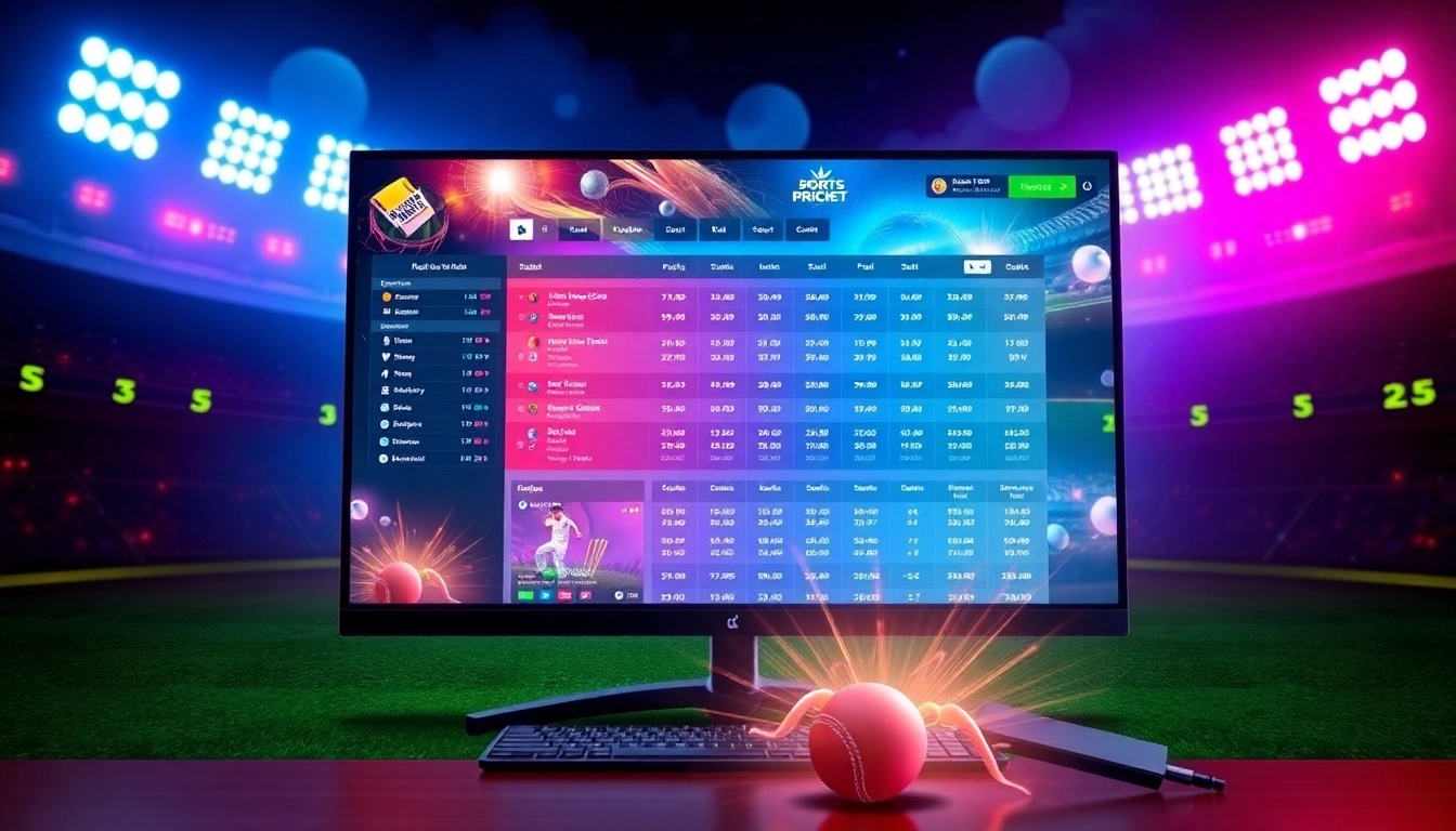 Professional online betting platform highlighting Cricbet99 com with cricket graphics and